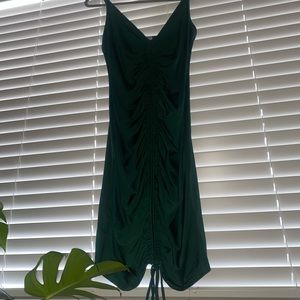 Forest Green Scrunch Body con Dress